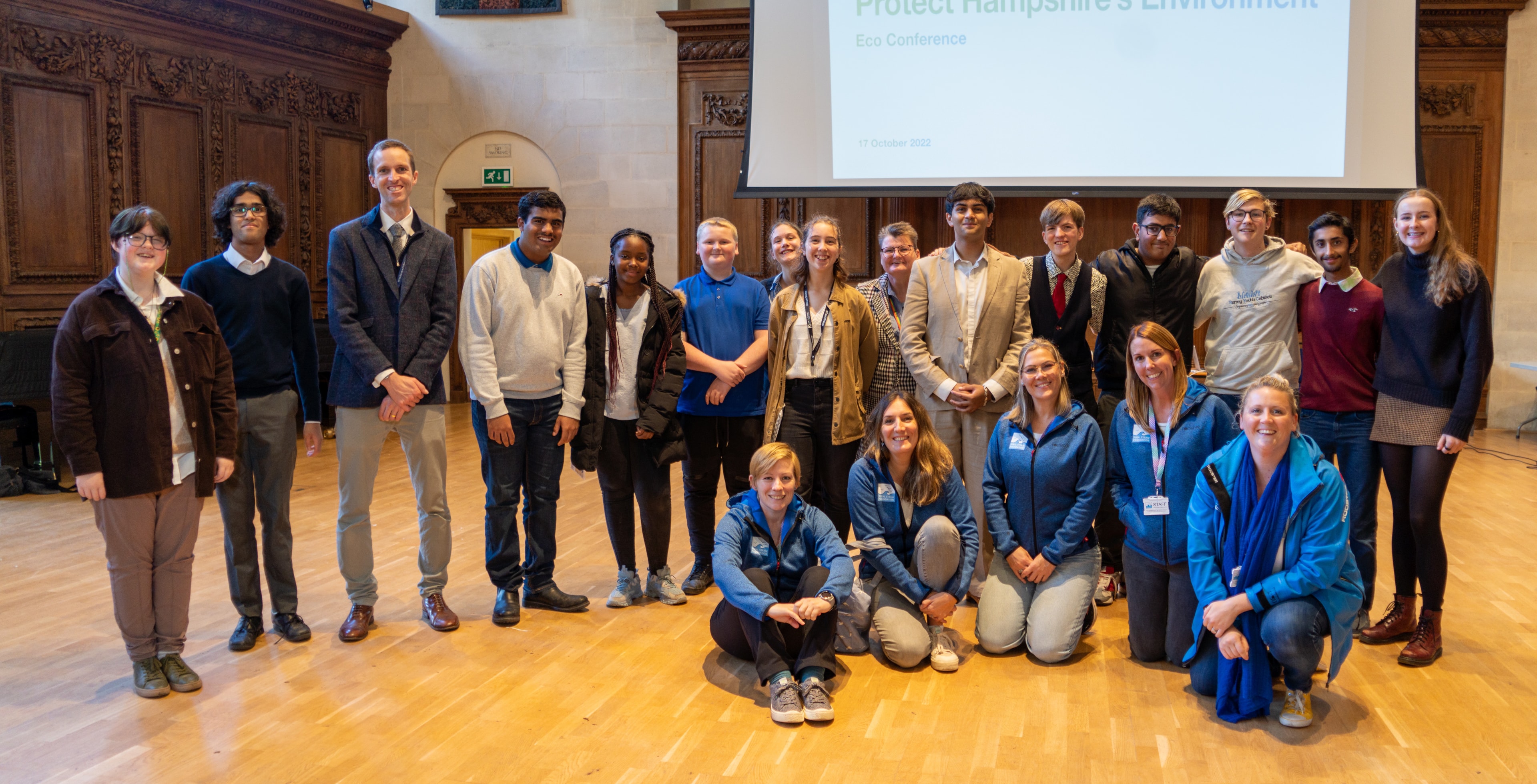 Hampshire Youth Parliament members at Winchester College for the 2022 Eco Conference